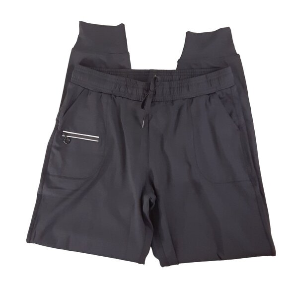 NWOT Jogger Pants Womens L Black Elastic Waist Drawstring Pockets - Picture 1 of 6